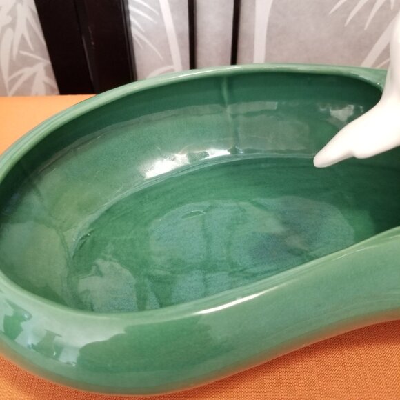 Vintage MCM HAEGER Woman in a Meadow w/ Basket Double Planter - Picture 4 of 5